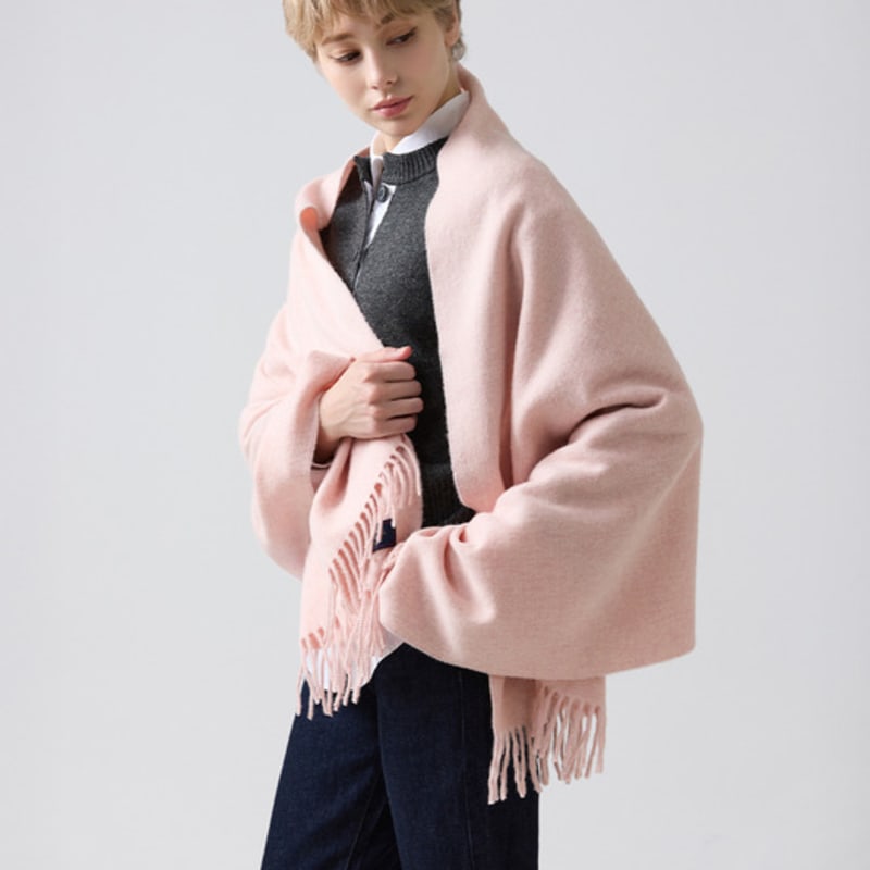 ABRAHAM MOON Merino Wool Shawl 70cm - Baby Pink