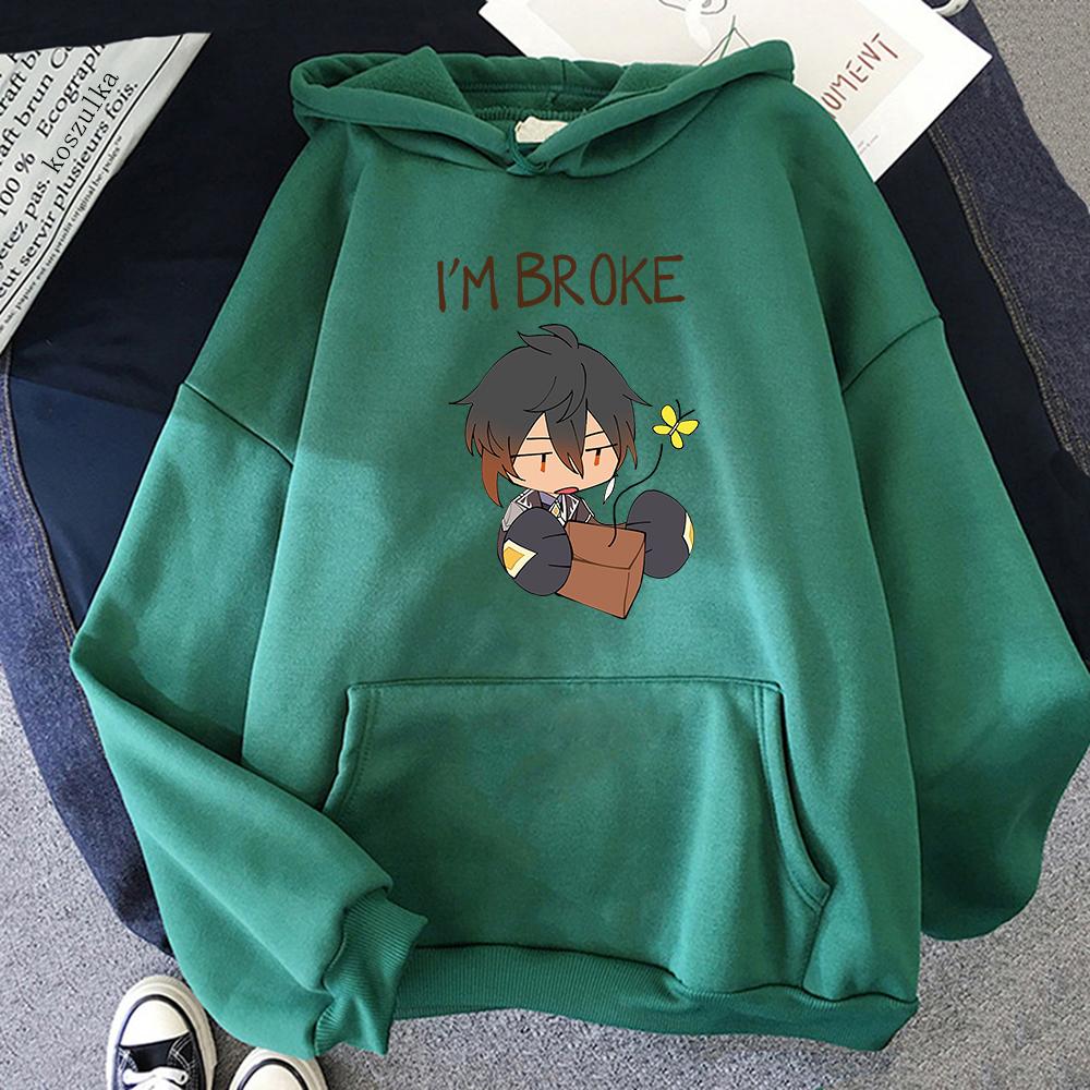 Genshin Impact Zhongli Hoodie Women Funny Kawaii Graphic Hoodies Woman Harajuku Fleece Hooded Pullover Hoody Clothes Anime