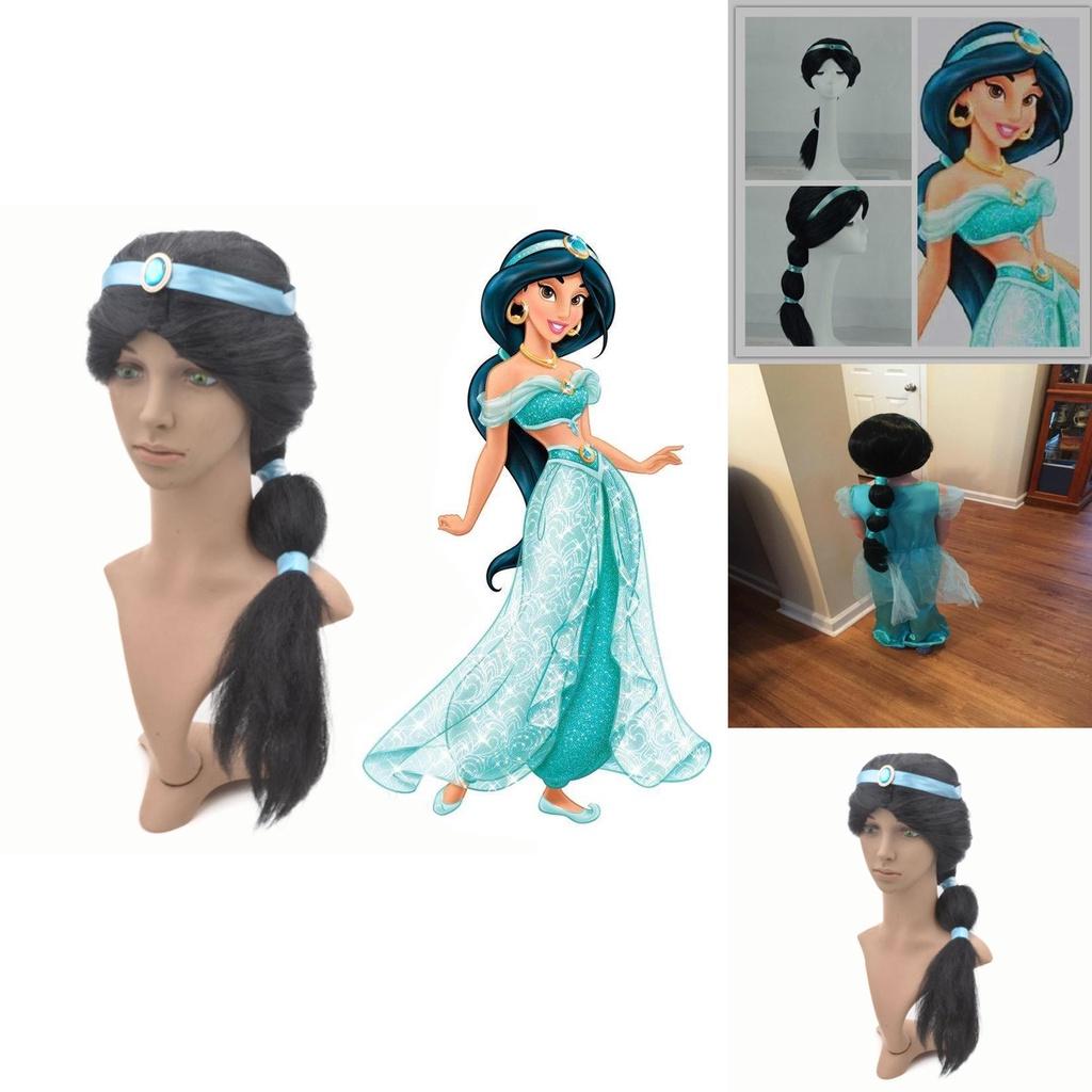 Elegant Long Jasmine Princess Wig For Children And Adults Capturing Aladdin's Magic