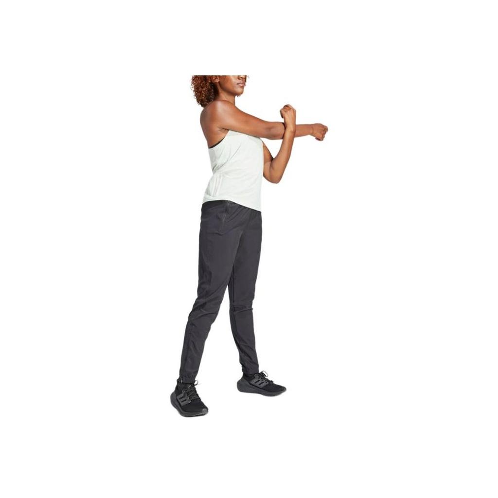 Adidas Джоггеры Run It Tko с однотонным логотипом и женскими брюками на молнии на щиколотках, черные IQ0918