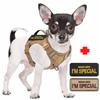 Tactical Dog Harness for Small Dogs - Military Service Dog Vest with Vertical Handle and Reflective Vest for Outdoor Training