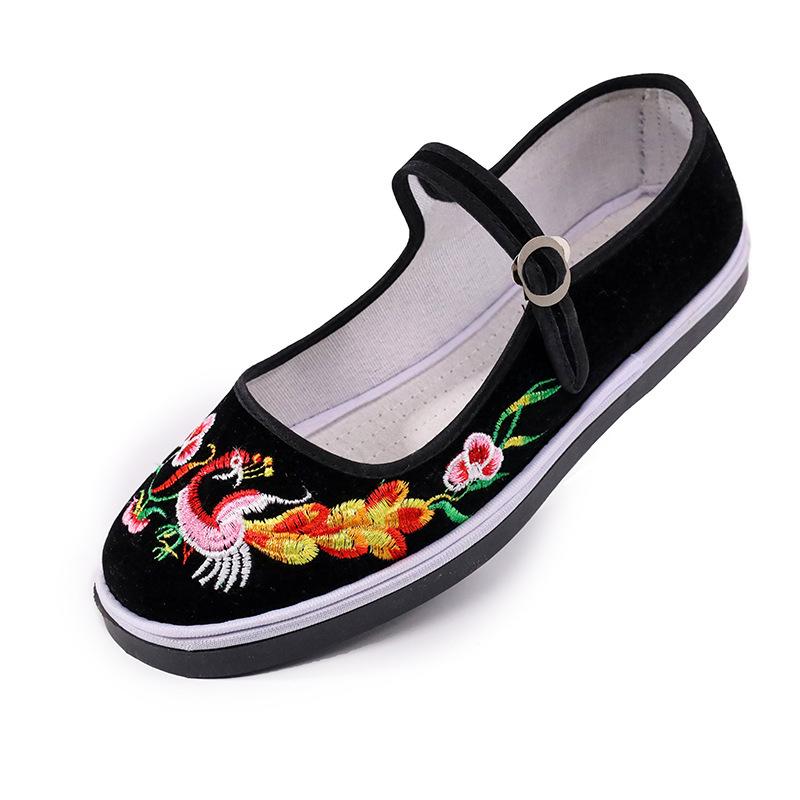 Старые пекинские матерчатые туфли вышитые туфли женские в этническом стиле ручная работа ретро матерчатые туфли на плоской подошве для среднего и пожилого возраста мелкий рот бабушки грех