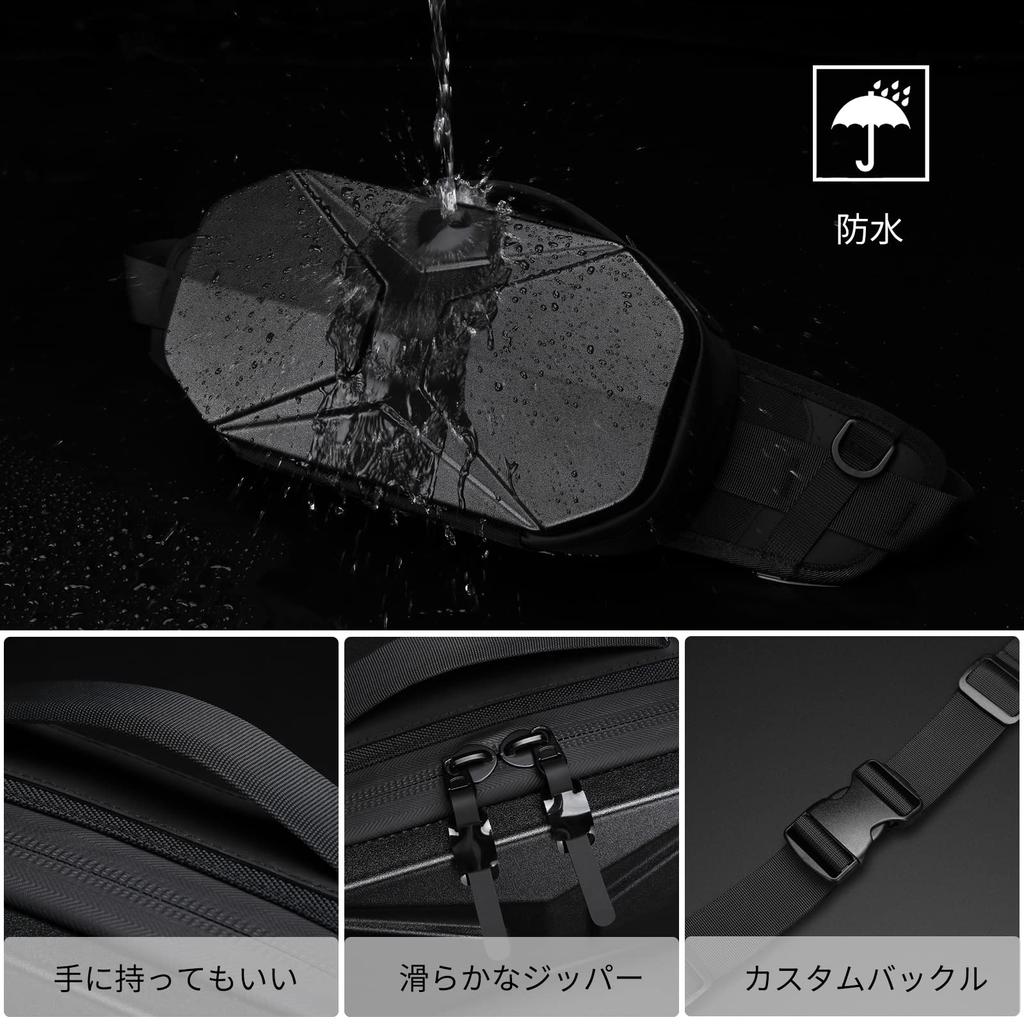 FANDARE Waterproof Waist Stylish Waist Pouch with USB Charging Compatible with Crossbody Popular for and Outdoor Silver Men's Bag, Port, 7.9-inch