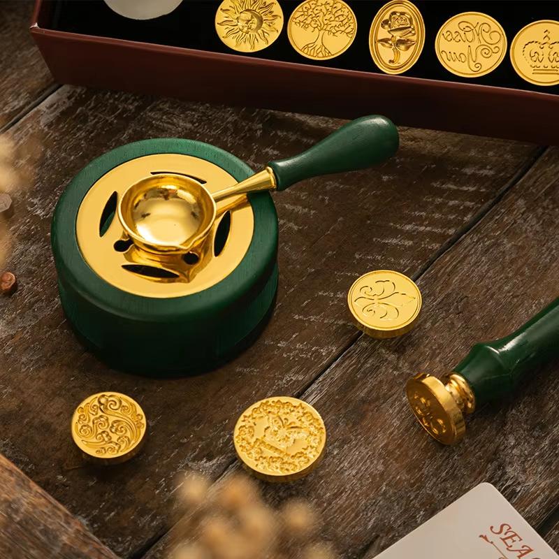 Набор для сургуча, деревянная печь для плавления воска, печь с нагревательной ложкой, нагреватель для плавления восковых шариков, принадлежности для печати на воске