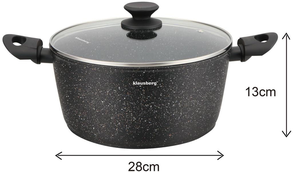 KLAUSBERG KB-7658 12-piece set of pots with marble non-stick coating