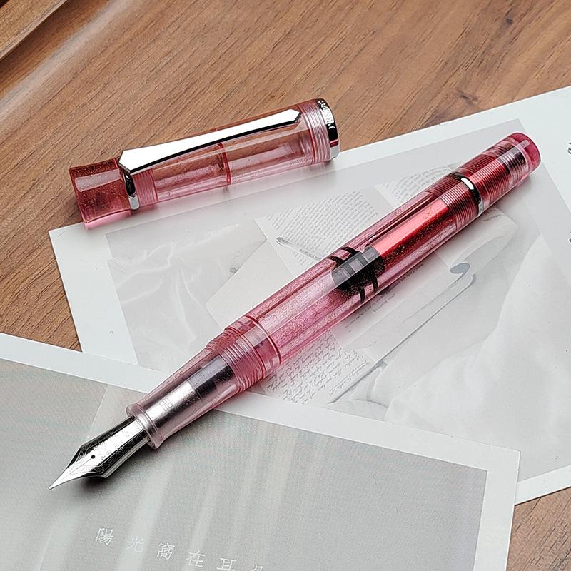 Поршневая перьевая ручка PENBBS 495 - Прозрачный акрил, большой объем, унисекс, для письма