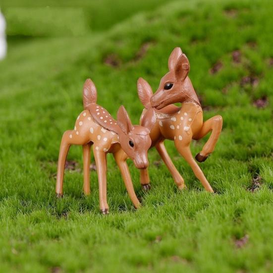 2Pcs Lovely Couple Deer Mini Craft Micro Landscape Bonsai Garden Home Decor