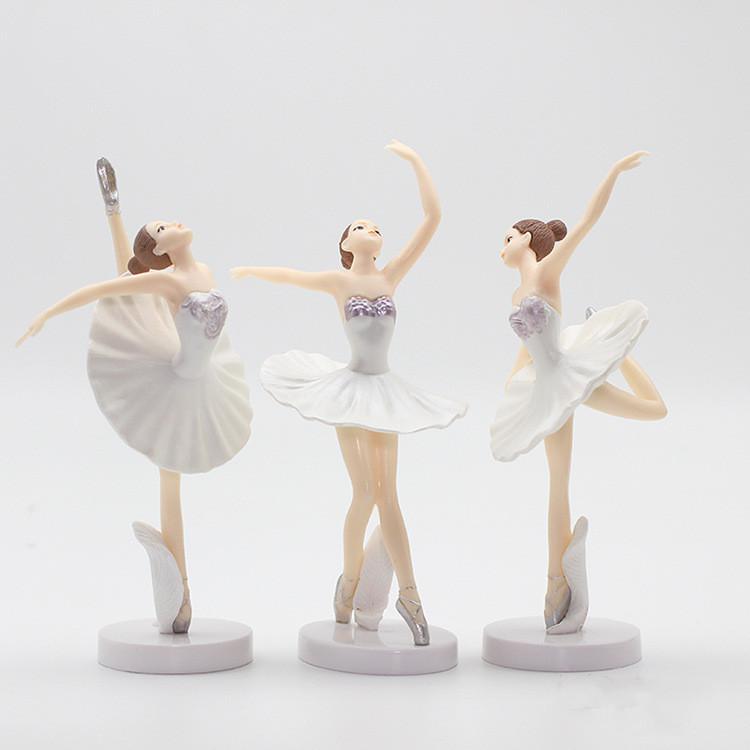 3 шт. статуя балерины настольный орнамент фигурки танцующая девушка поделки домашний декор торт ко дню рождения украшение принцессы