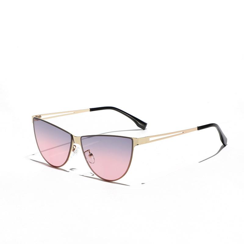 Солнцезащитные очки «Кошачий глаз» Мужские очки для хип-хопа с металлической полой дужкой Женские