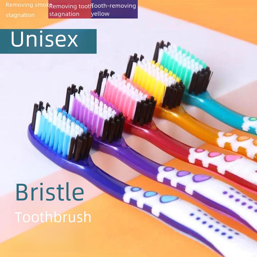 Medium Hard-Bristle Toothbrush for Smoke and Yellow Stain Removal, Individually Packaged.
