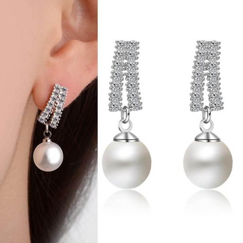 925 Sterling Silver Earrings for Women Original Charm Double Hoop Earrings Pave CZ Fine Engagement Anniversary Jewelry E557