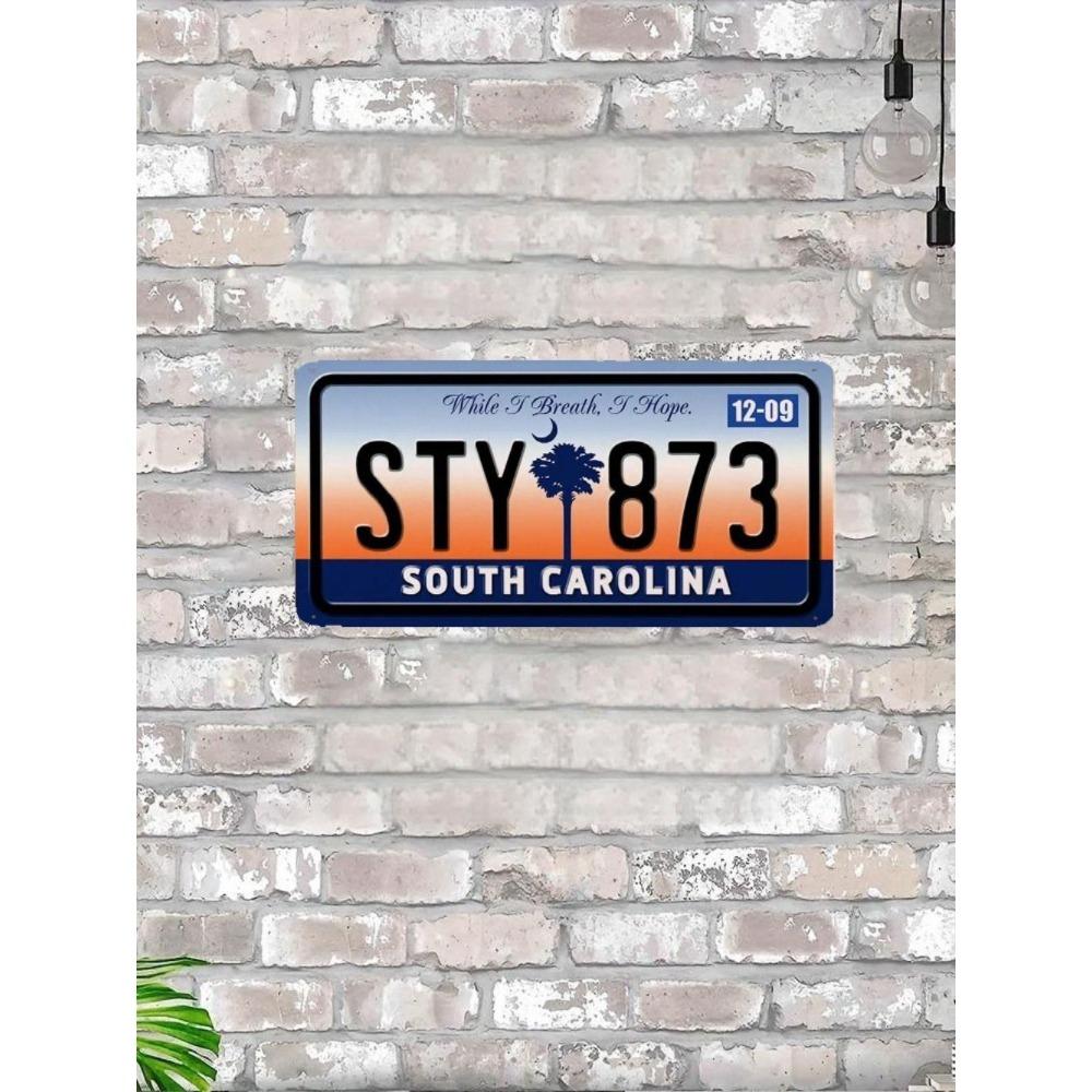 U.S. License Plate, U.S. Car License Plate, Metal, 15x30 Cm.