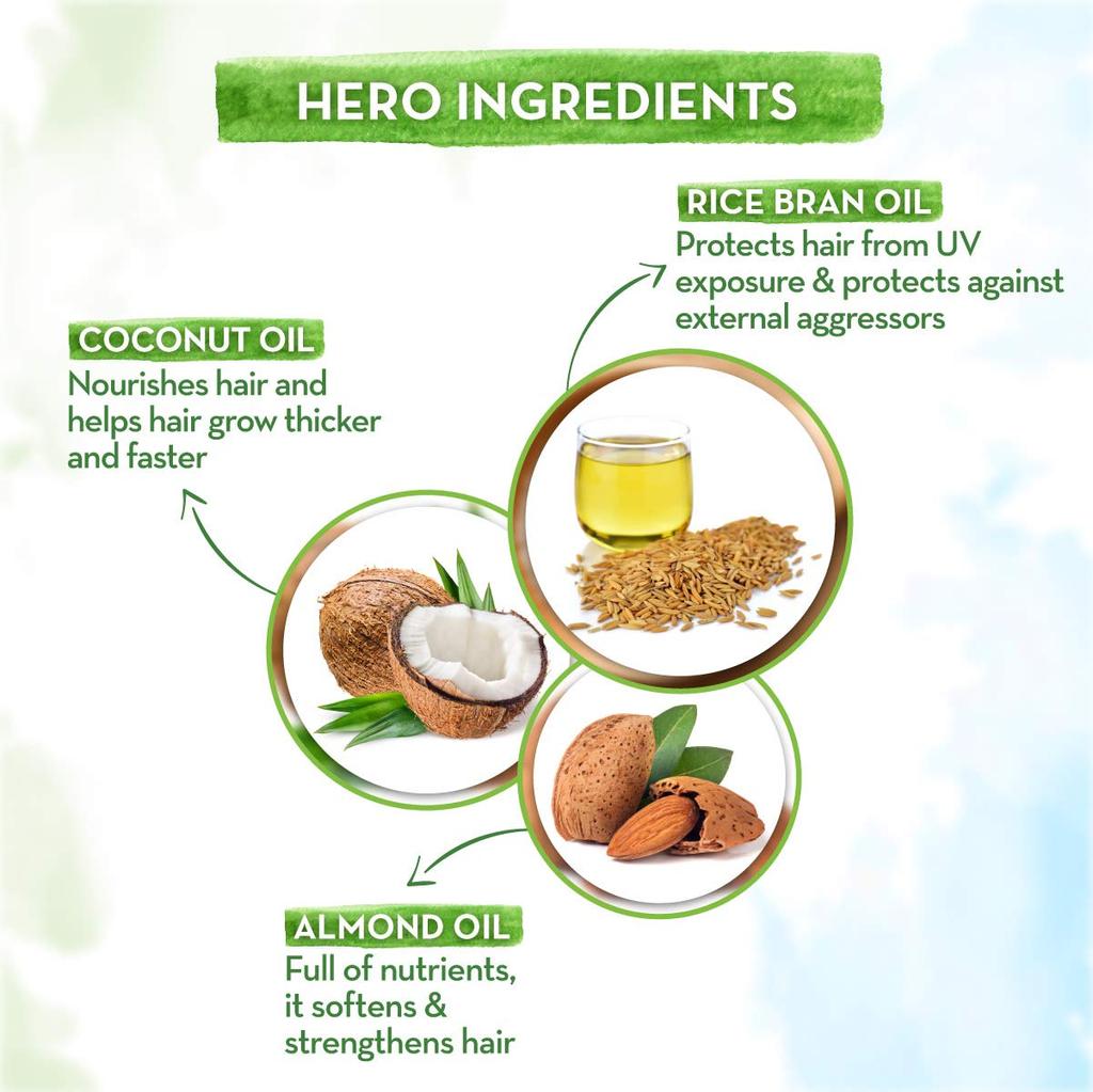 Mamaearth Рисовое масло для волос с рисовыми отрубями и кокосовым маслом для поврежденных, сухих и вьющихся волос – 150 мл