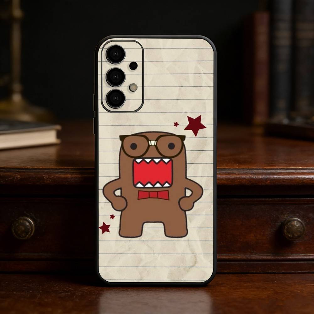 Милый Чехол для Телефона Domo-kun Чехол для Телефона Для Samsung S25,24,23,22,30,21,10,9,Ultra,Plus,Lite Мягкий Черный Чехол