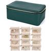 Portable Travel Jewelry Box Large Capacity PU Leather Jewelry Case with 6/12pcs Small Pouches Jewelry Storage Box
