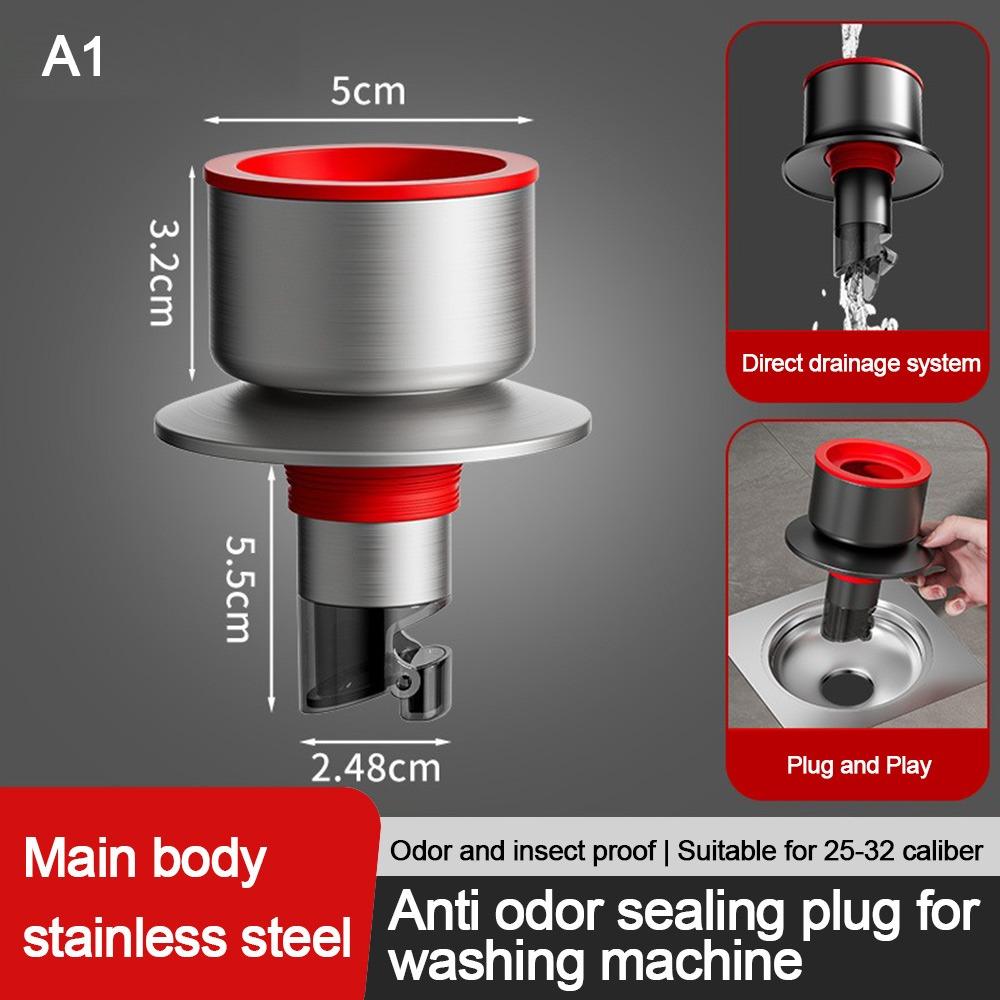 Stainless Steel Sink Drain Pipe Adapter Anti Odor Multifunctional Dishwasher Water Pipe Connector Sealing Ring