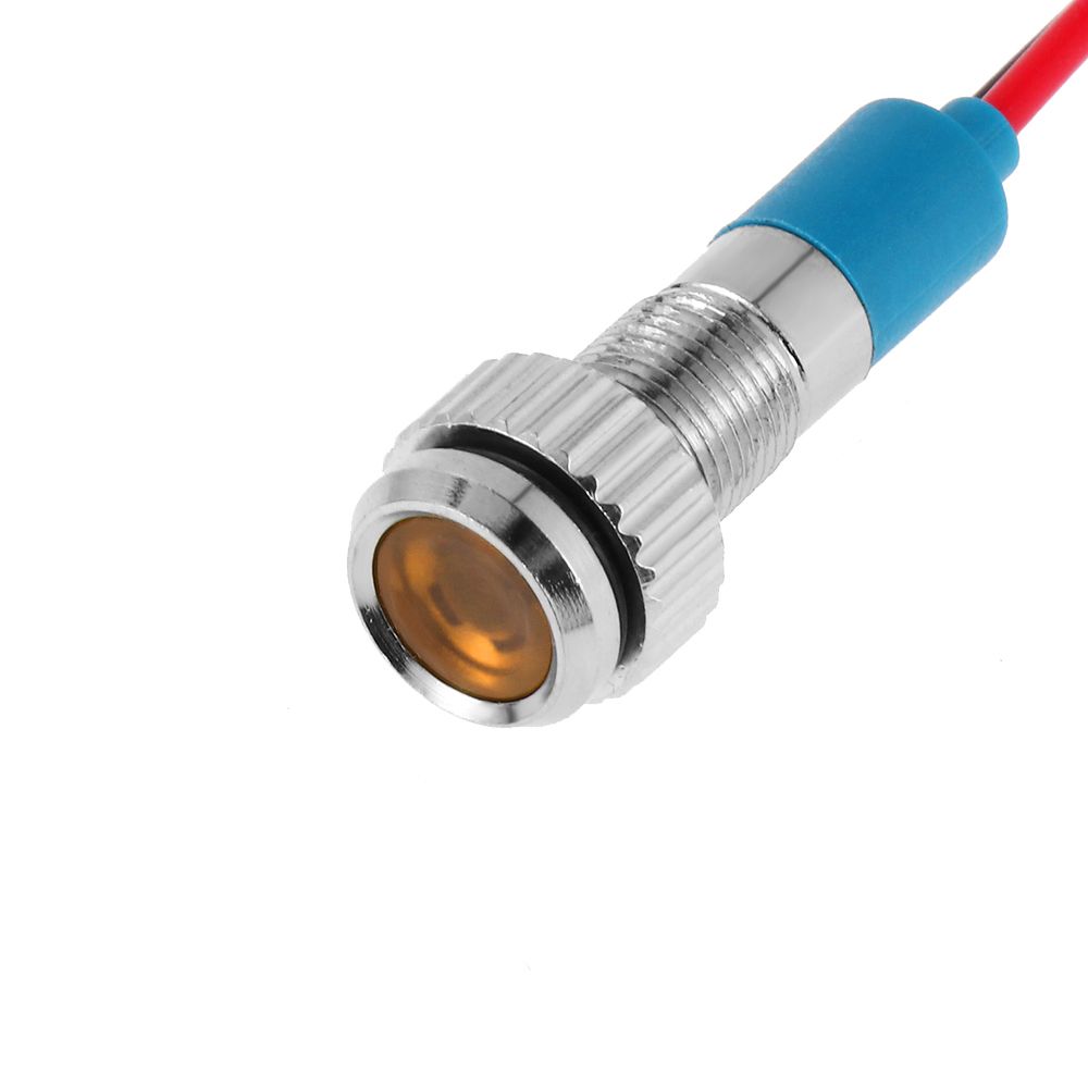 1 шт. Приборная панель с проводом Водонепроницаемый 6 мм Светодиодный металлический сигнальный индикатор 3 В 5 В 6 В 9 В 12 В 24 В 220 В