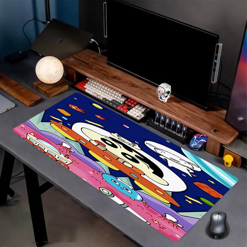 Crayon Shin Print Mouse Pad, Anti‑Slip Desktop keyboard Mat, for PC Laptop Gaming Working Daily Use, Cool Festival Surprise Gift