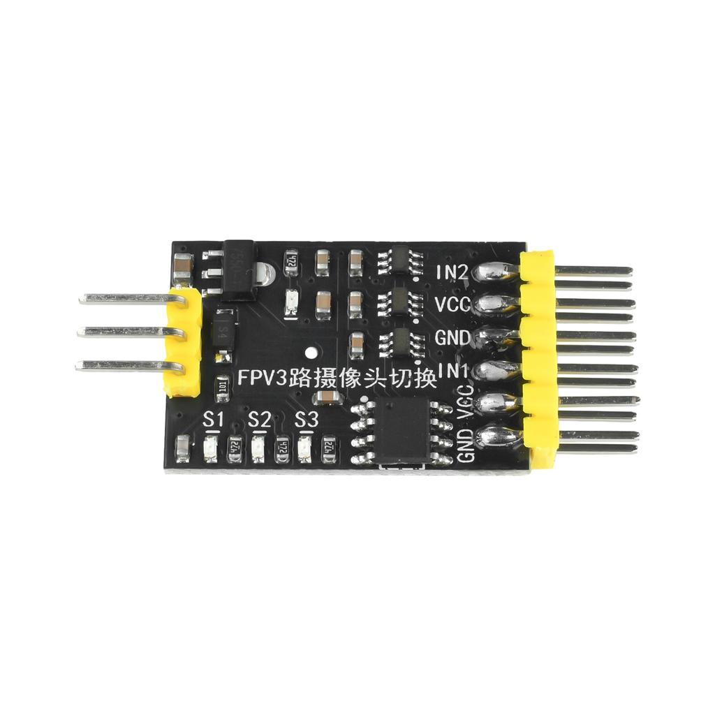 DC 5-12V 3-Channel Video Switcher Module FPV 3-way Camera Switch PWM Control Suitable for RC Aircraft and FPV Drones Monitoring