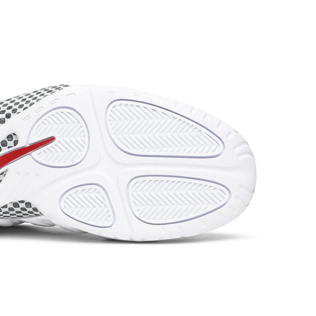 Nike Air Foamposite Pro 'Chrome White' (Unisex) White / Black / University Red Basketball Shoes 624041 103