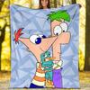 1pc Phineas and Ferb4 Theme Blanket - Digital Print, Polyester, Cozy for All Seasons, Perfect for Outdoor, and Travel