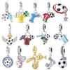 Медный Футбольный Джерси Спортивная Подвеска Трофей Шарм Бусины Подходят для Оригинального Браслета Сделай Сам Ювелирные Изделия на День Рождения