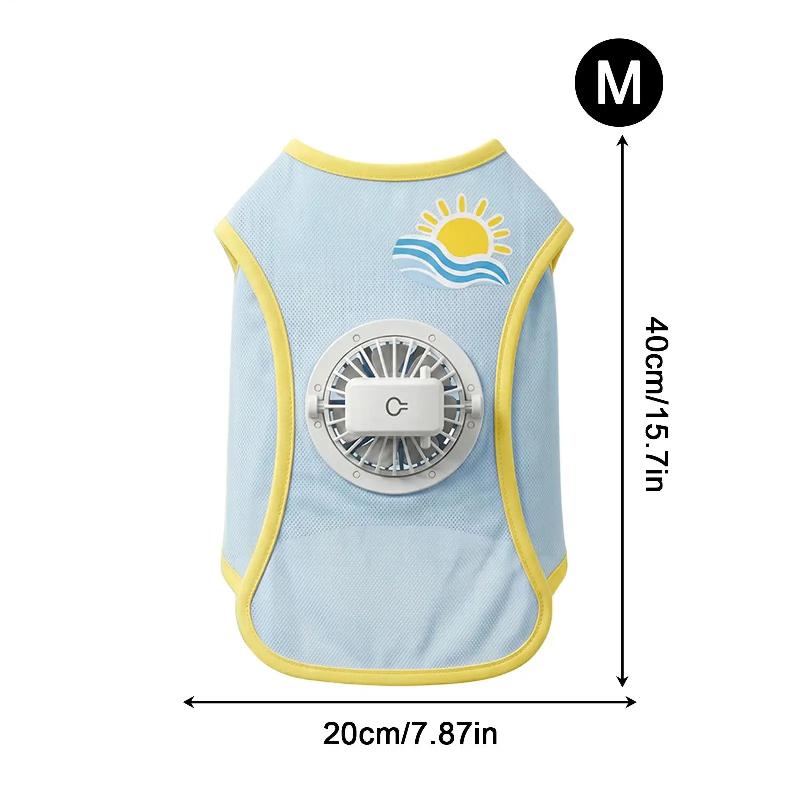 Dog Cooling Vest 3-Speed Skin-Friendly Summer Pet Clothes with Fan Pet Cooling Vest for Small Medium and Large Breed Photo Props