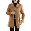 Stylish Woolen Coat with Doll Collar - Regular Fit for Spring, Autumn, and Winter