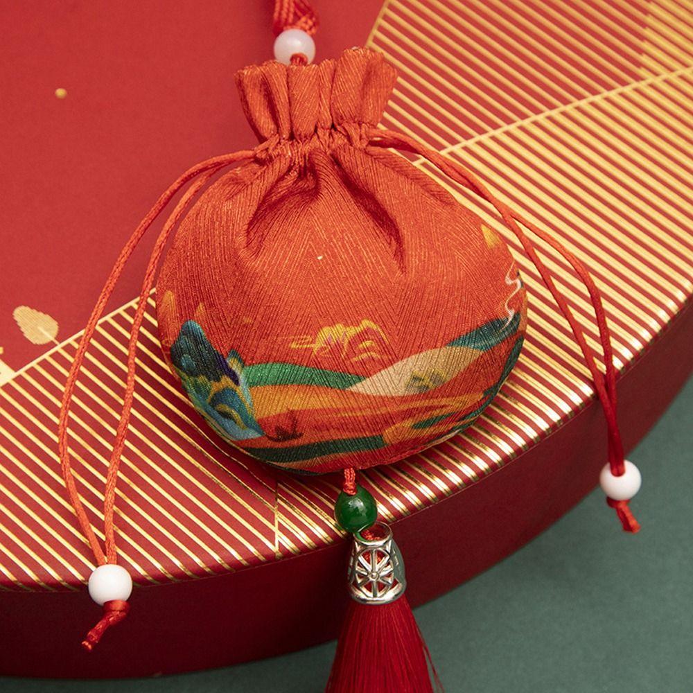 Flower Cloth Necklaces Case Chinese Style Storage Bag Women Jewelry Bag Empty Sachet Purse Pouch