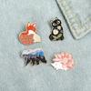 Cute Forest Garden Enamel Pin Fox Cat Bear Hedgehog Brooches Bag Lapel Pin Cartoon Animal Badge Jewelry Gifts