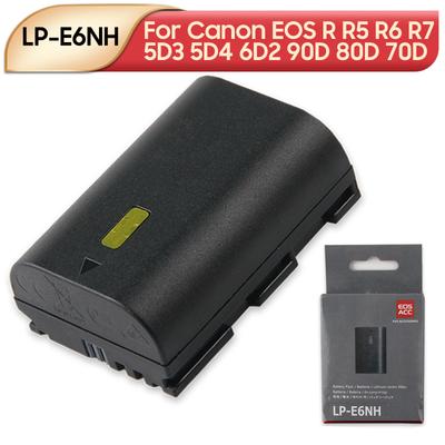 Перезаряжаемая литиевая батарея для Canon EOS R R5 R6 R7 5D3 5D4 6D2 90D 80D 70D 60D LP-E6NH Аккумулятор для камеры 2130 мАч