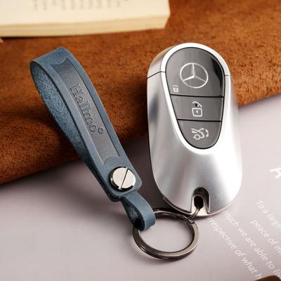 Креативный дизайн брелка для ключей автомобиля, брелок из первого слоя коровьей кожи, кожаный ремешок для ключей, не царапает ключ автомобиля, натуральная кожа, с логотипом