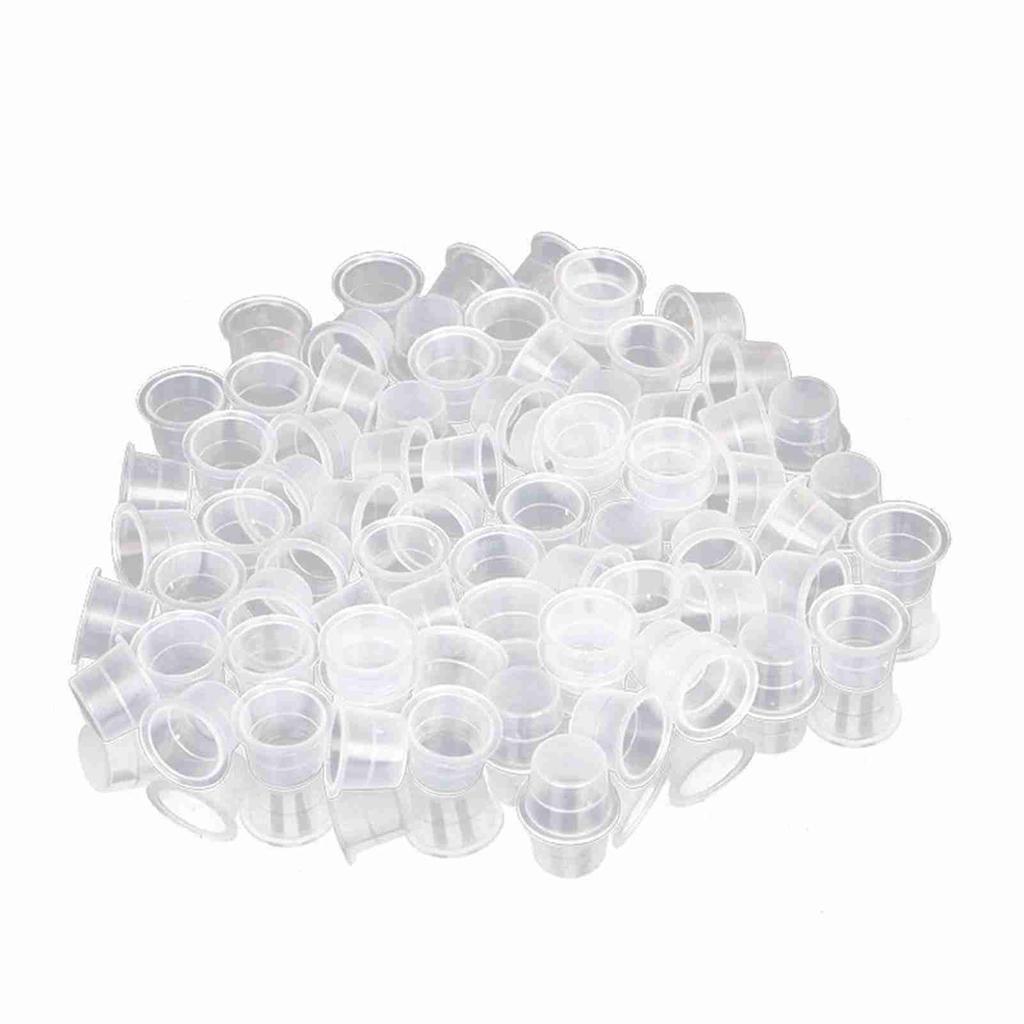 100 шт./набор колпачков для тату-краски, чашки, горшочка, средние, большие, пластиковые, для микроблейдинга, держатель для пигментов, аксессуары