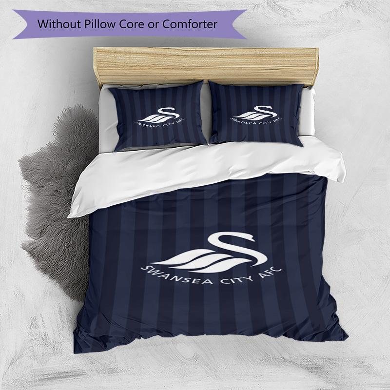swansea city a.f.c Printed Pattern Duvet Cover Set – includes 1 duvet cover and 2 matching pillowcases Bedroom decor Christmas gifts