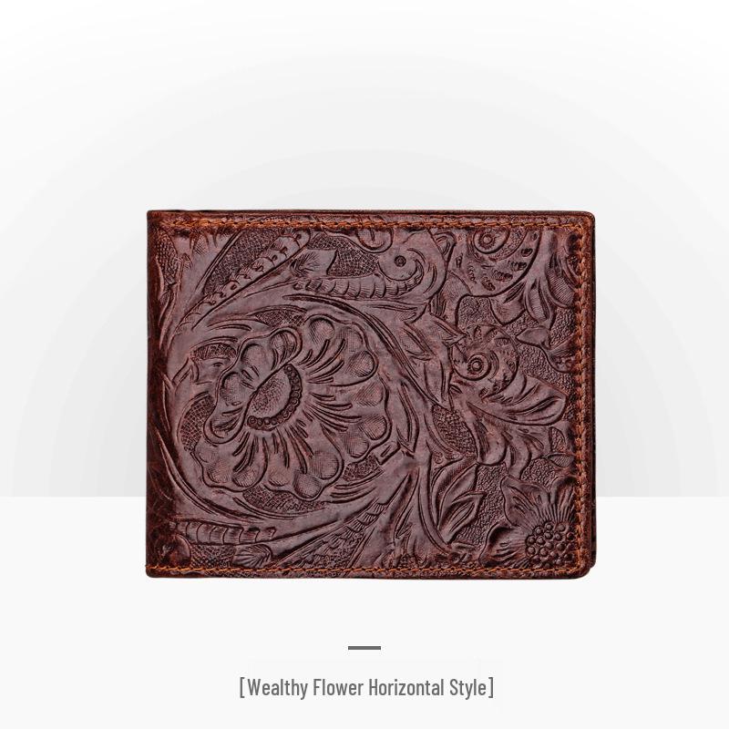 Мужской ретро кошелек из тисненой кожи – длинный, с тиснением под крокодила, с отделениями для нескольких карт и монетницей.