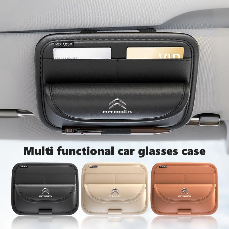 Car Sunshade Glasses Bag Sun Visor Card Organizer Storage Box For Citroen C4 C3 C5 C1 C2 C6 VTS C4L DS3 DS4 DS5 Grand Berlingo