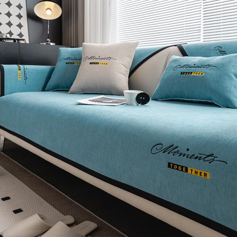 Чехол для дивана из шенилла для гостиной, нескользящий коврик для дивана, чехол для углового дивана, покрывало для сиденья, защитные чехлы для дома