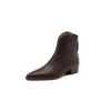 Spring and Autumn New Boots Women's Pointed Coarse Heel Short Boots Fashion Retro Soft Leather Zipper Fashion Short Boots