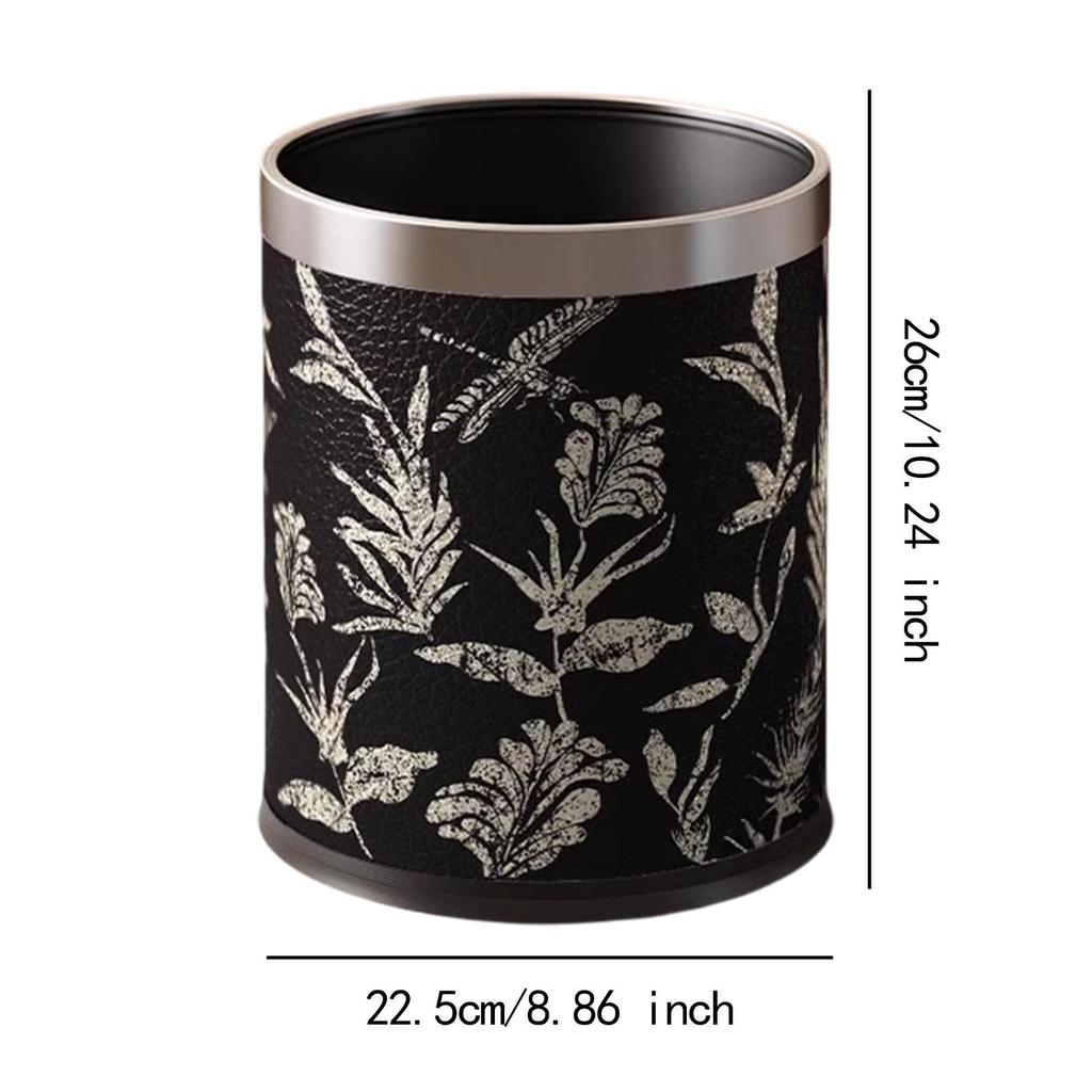 Round Trash Can Versatile Stylish Wastebasket for Living Room Bedroom Indoor