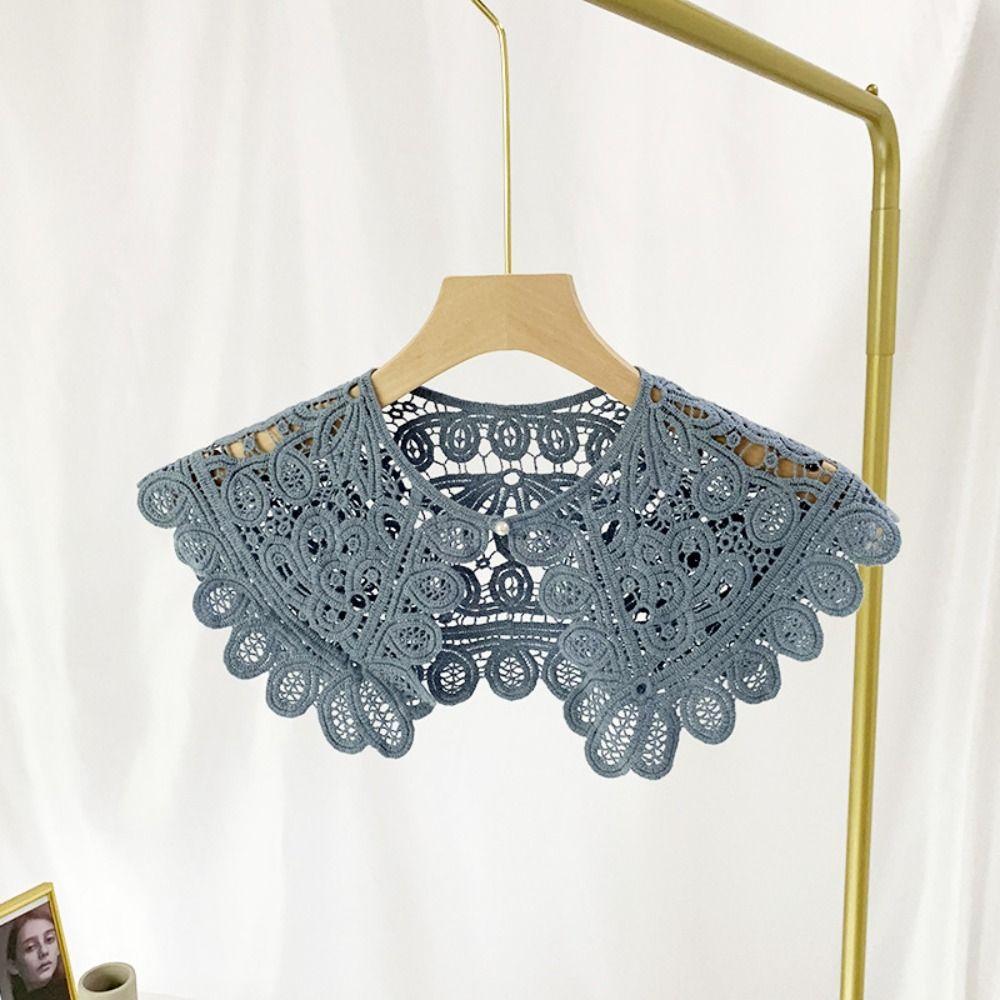 Pearl Decoration Shirt Collar Doll Collar Knitted Shawl Lace Fake Collar Clothes Accessories