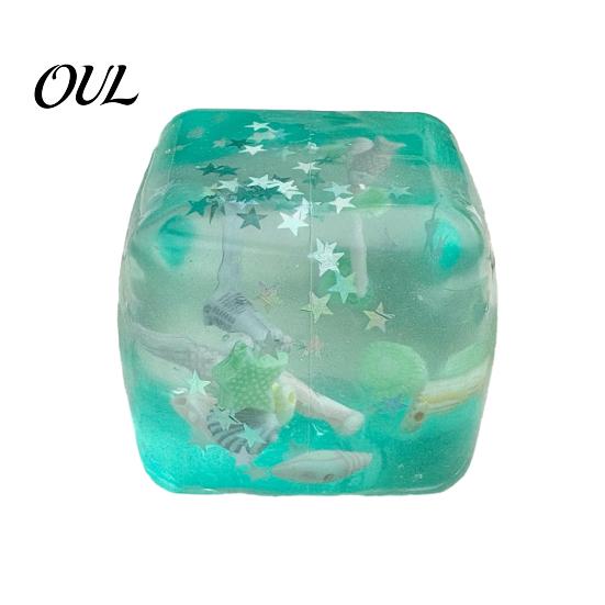 Lemon Stress Relief Toy Transparent Squeeze Toy, Jellyfish Ice Cream Soft Clear Cube Sensory for Kids Adults Portable Reliever