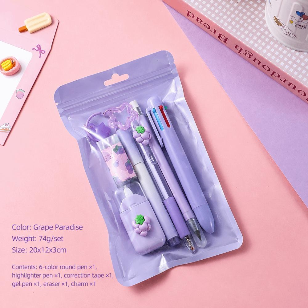 7 in 1 Stationery Set Complete Stationery Gel Pen Creative Pendant Students