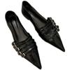 2024 New 2024 Spring Women Mary Jane Shoes 2024 Thin Band Shallow Pointed Toe Ladies Elegant Low Heel Shoes Woman Slip On Pumps
