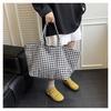 Women Plaid Large Capacity Tote Bag Fashion Shoulder Bag Handbag Shopper Storage Bag
