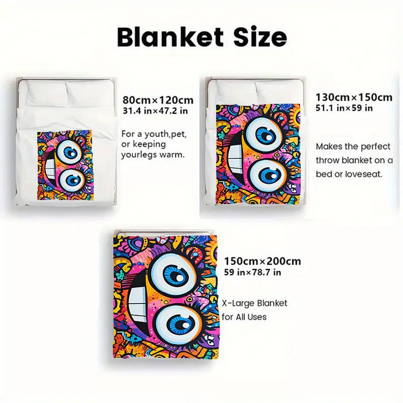 Colorful Graffiti Art 2D Flat Pattern Flannel Blanket High quality All Seasons Warmth and Comfort Perfect for Christmas Gifts.MMT0918164