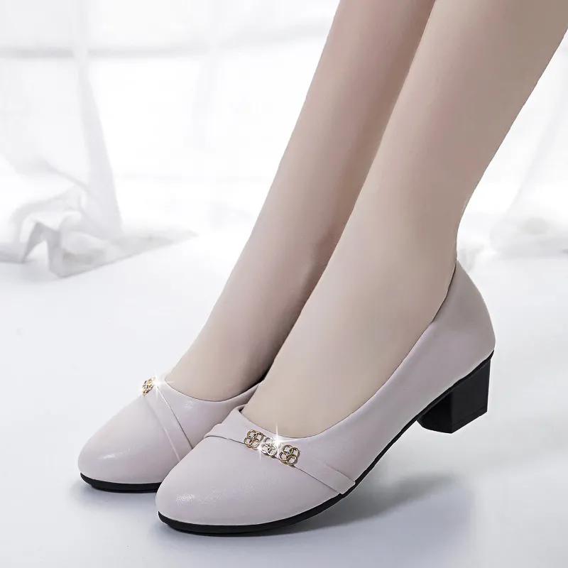 WTEMPO Женские туфли-лодочки из искусственной кожи весна-осень, однотонные, большого размера, повседневные, с мягкой подошвой, из искусственной кожи, туфли-лодочки для офисных женщин