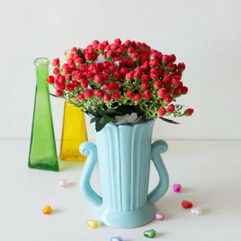 1 букет искусственных цветов 36 головок искусственных шелковых цветов Маленький бутон розы Свадебный Дом Фестиваль Могила Белый Фиолетовый Букет Украшения