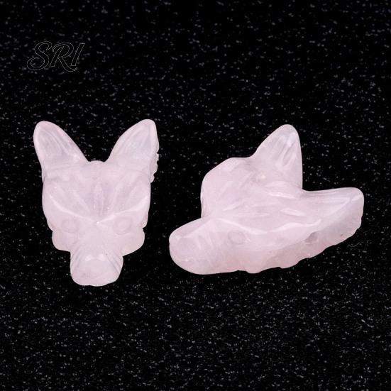 Amethyst Wolf Head Stone Ornament Miniature Landscape Sculpture Crystal Texture Handmade DIY Beads And Polished Design Decorative for Bracelets