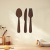 3Pcs/Set Wooden Cutlery Wall Decoration Home Kitchen Background Wall Art 3D Cutter