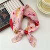 Cotton And Linen Small Square Scarf Silk Scarf Women'S Spring And Autumn New Style Artistic And Versatile Fashionable Temperament Headband Scarf